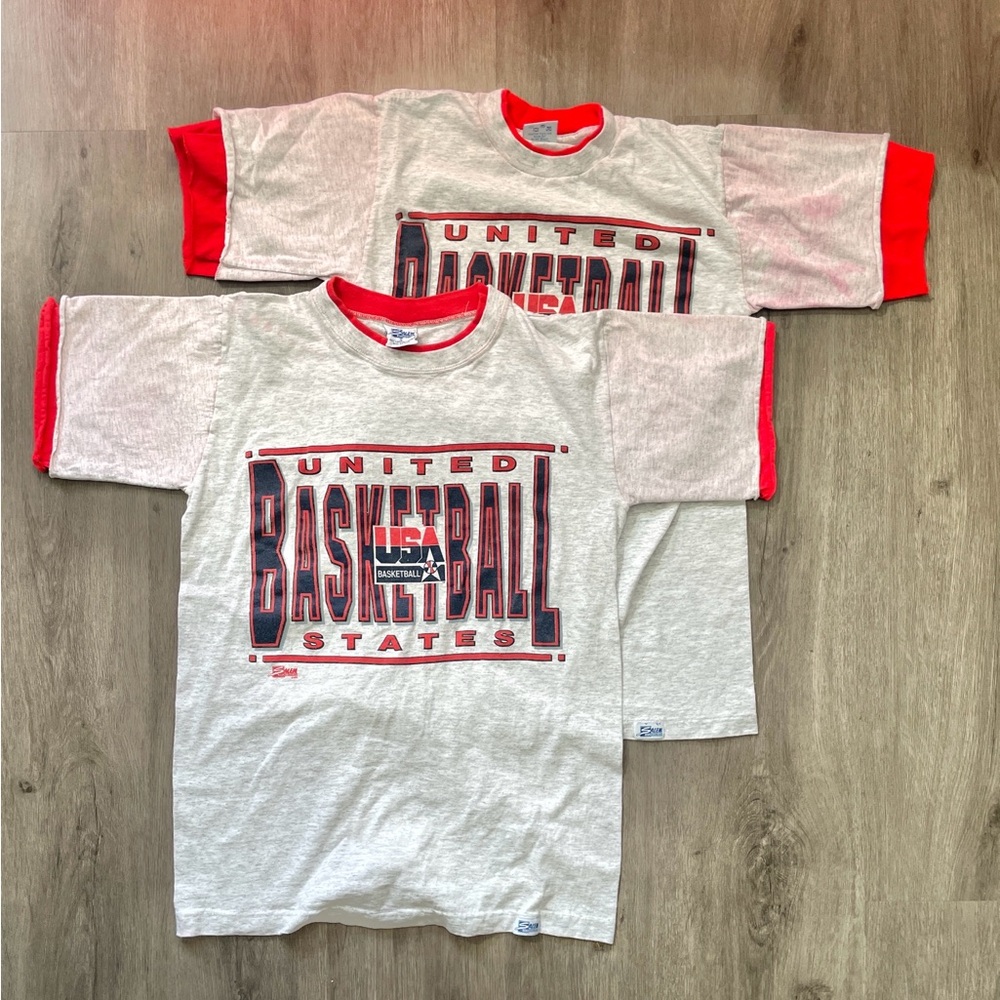 Vintage Salem “91 USA Basketball” Double Collared & Sleeve T-shirt (Sz. S)